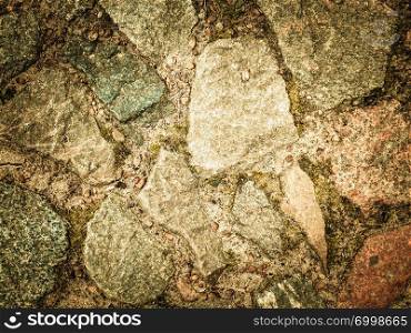 Stone paving as nature background. Copy space, nature concept. Abstract filter toned.. Stone paving as nature background.
