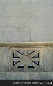 Stone railing, architectural detail, Bank of Canada, Ottawa.