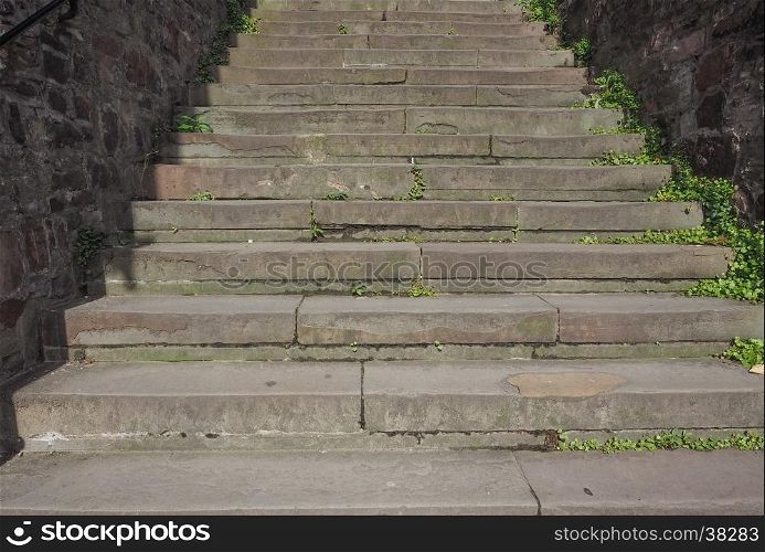 Stone stairway steps. Detail of the steps of a stairway