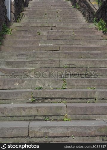 Stone stairway steps. Detail of the steps of a stairway