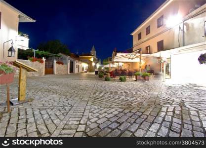 Stone streets of Nin Town evening view, Dalmatia, Croatia