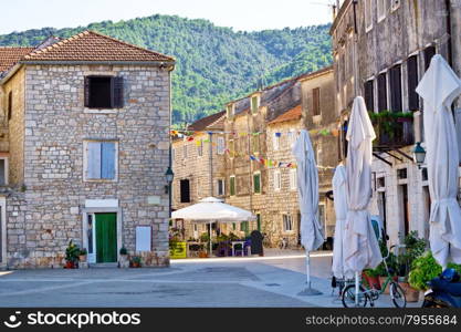 Stone streets of Stari Grad on Hvar island, Dalmatia, Croatia