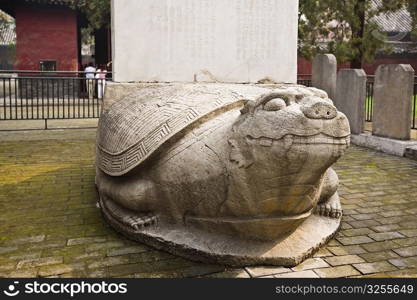 Stone tablet in a park, Thirteen Tablet Pavilions, Temple of Confucius, Qufu, Shandong Province, China