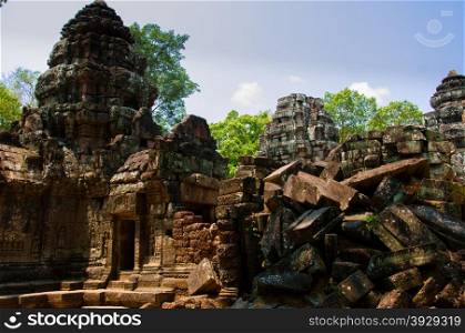 Stone temple Angkor Wat. Stone pile and temple Angkor Wat Cambodia