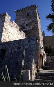 Stone tower in St Peter&rsquo;s castle in Bidrum, Turkey
