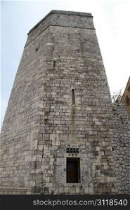 Stone tower of big castle in Zadar, Croatia