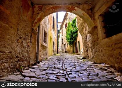 Stone town of Groznjan old street, Istria, Croatia