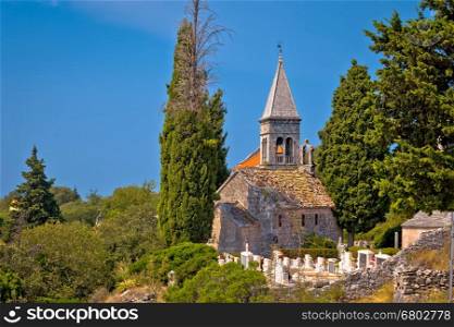 Stone village of Skrip landmarks view, Island of Brac, Dalmatia, Croatia