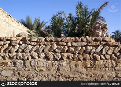 Stone wall in medina Kebili in Tunisia