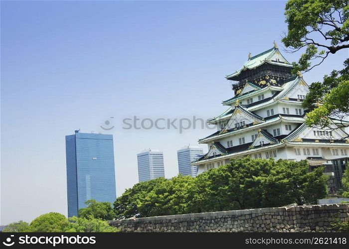 Stone wall of Japanese castle