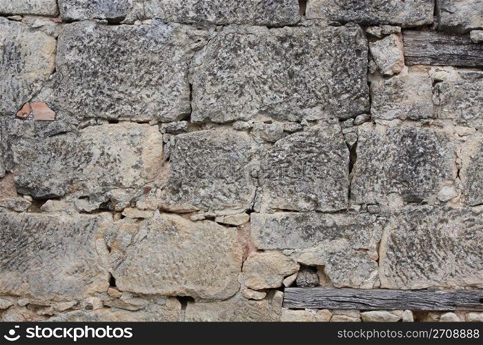 Stone walls in the city-fortress Chufut-Calais, Crimea, Ukraine
