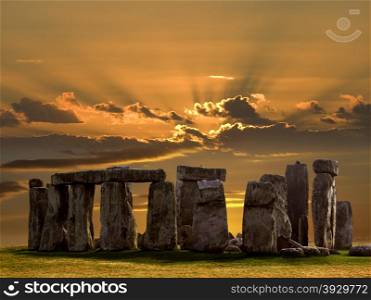 Stonehenge on Salsbury Plain in Wiltshire in southwest England. Built about 3000BC Stonehenge is Europes most famous prehistoric monument. UNESCO World Heritage Site.
