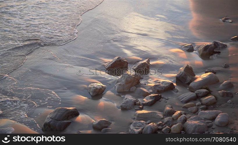 Stones and sand at Mesa Beach