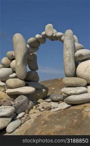 Stones arranged in an arch shape