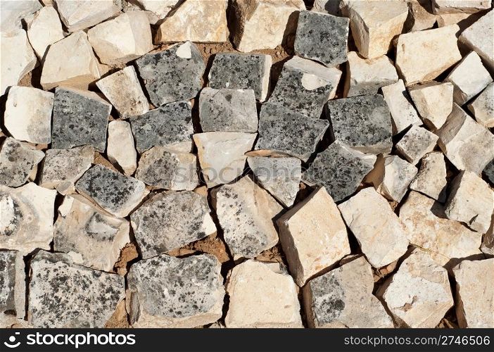 stones barricade to prevent landslides (can be used as texture or background)