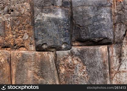 stones in an old wall of the Incas