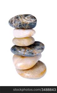 Stones in balance a over white background