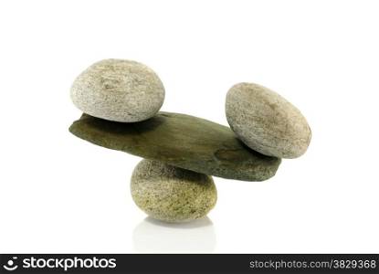 stones in balance isolated on white