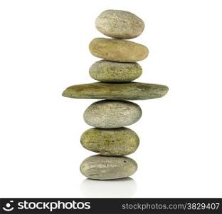 stones in balance isolated on white