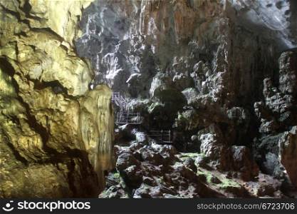 Stones inside Dau Go cave in Halong bay, Vietnam