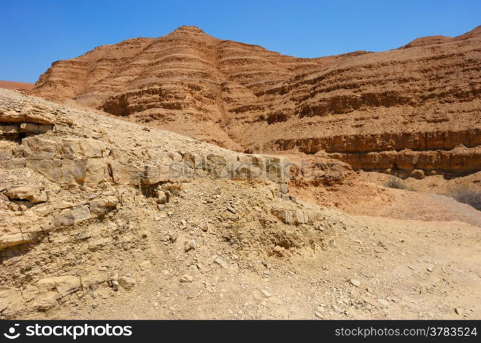 Stones of Makhtesh Ramon, unique crater in Israel