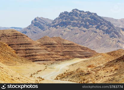 Stones of Makhtesh Ramon, unique crater in Israel