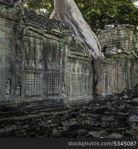 Stones ruins of Banteay Kdei, Angkor, Siem Reap, Cambodia