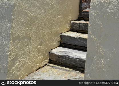 Stones staircase in Sissi on Crete, Greece.