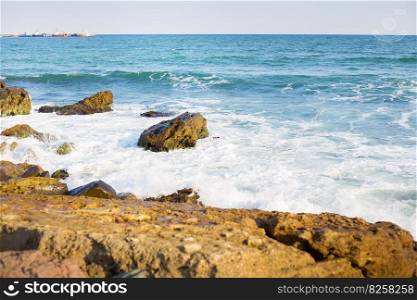 Stony sea coast of Bulgaria-sun, sea, beach. Stony sea coast of Bulgaria-sun, sea, beach.