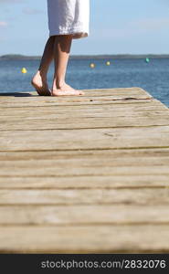 Stood on jetty looking out over water