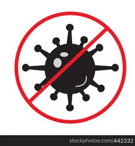 stop bacteria icon on white background. flat style. stop bacteria icon for your web site design, logo, app, UI. stop bacteria sign. stop disease symbol.