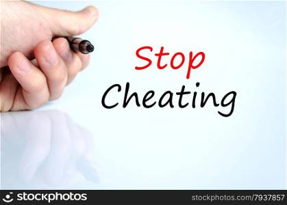 Stop Cheating Concept Isolated Over White Background