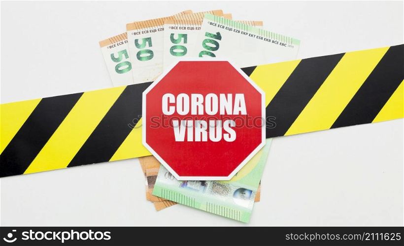 stop coronavirus stripe bank notes