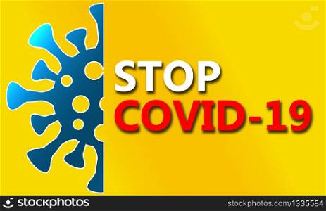 Stop COVID-19 disease. Pandemic warning concept, 3d rendering