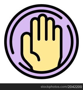 Stop family violence icon. Outline stop family violence vector icon color flat isolated. Stop family violence icon color outline vector