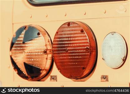 Stop Lights On American School Bus