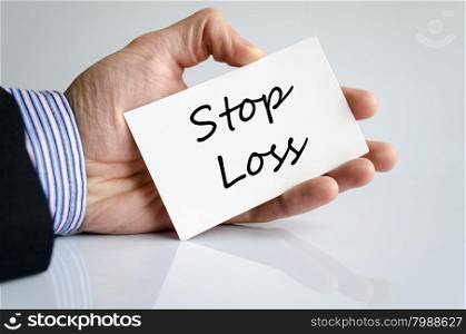 Stop loss text concept isolated over white background