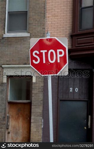 Stop sign in Boston, Massachusetts, USA