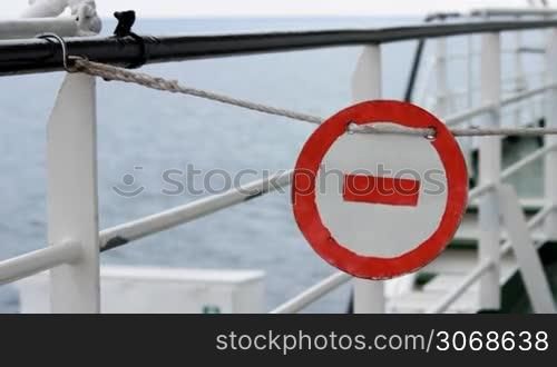 stop sign on the ship