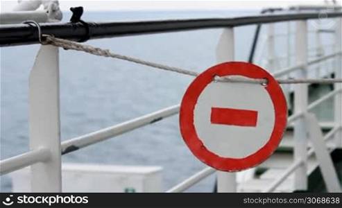 stop sign on the ship