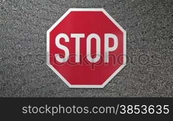 Stop sign smash with shocking impact effect.