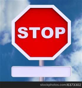 Stop Sign With Blank Copyspace For Message