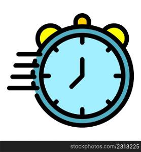 Stopwatch clock icon. Outline stopwatch clock vector icon color flat isolated. Stopwatch clock icon color outline vector