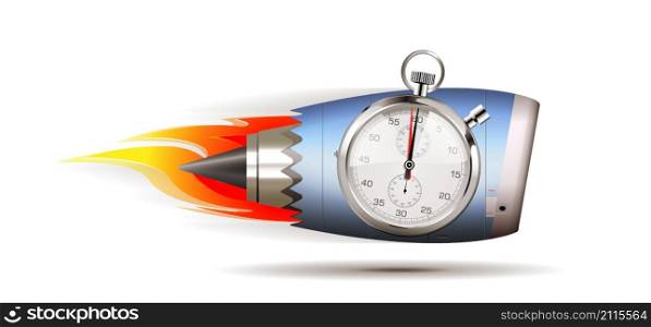 Stopwatch concept - clock on jet engine