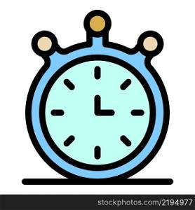 Stopwatch icon. Outline stopwatch vector icon color flat isolated. Stopwatch icon color outline vector