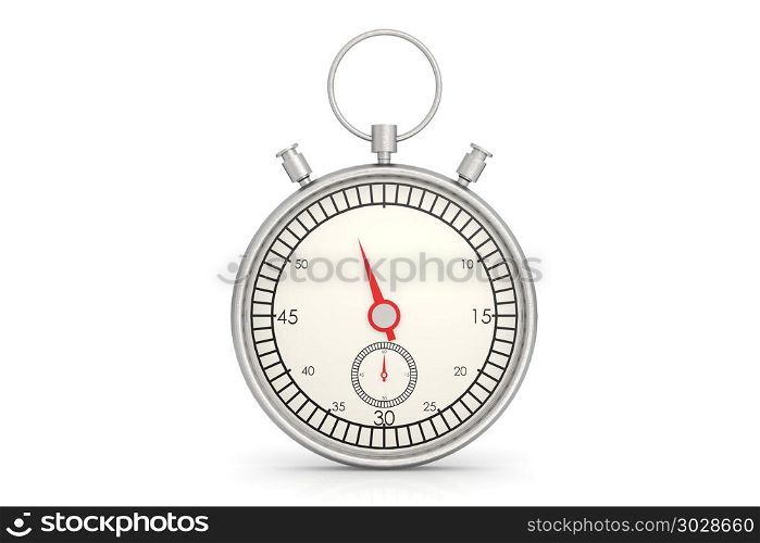 Stopwatch isolated image with hi-res rendered artwork, 3D rendering. Stopwatch isolated