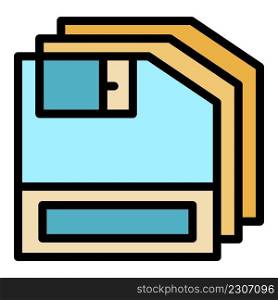 Storage folder icon. Outline storage folder vector icon color flat isolated. Storage folder icon color outline vector