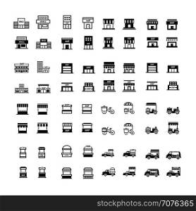 Store and shop icons 64 item. Vector money Icon design