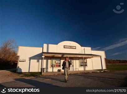 Storekeeper and store at Hecla in Manitoba