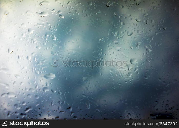 Storm Clouds Background, Drops of Rain on Glass, Rain Drops on Clear Window, Drops Of Rain On Glass Background, Autumn Abstract Backdrop, Clouds Backgrounds with Water Drops,Storm Weather Background